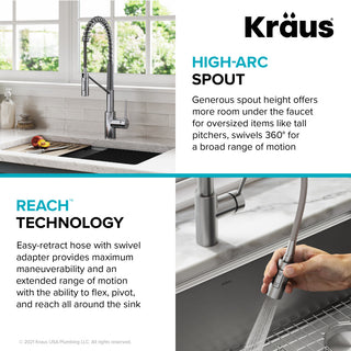 Kraus KPF-2631CH Oletto Single Handle Pull Down Commercial Kitchen Faucet Chrom