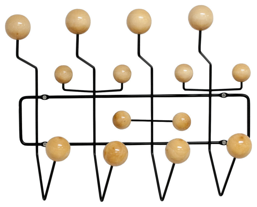 Mod Made Mid Century Modern Bubble Coat Rack, Black/Natural