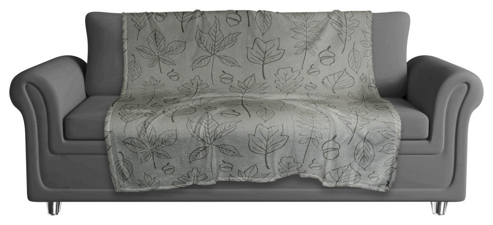 Green Leaf Pattern 50x60 Coral Fleece Blanket