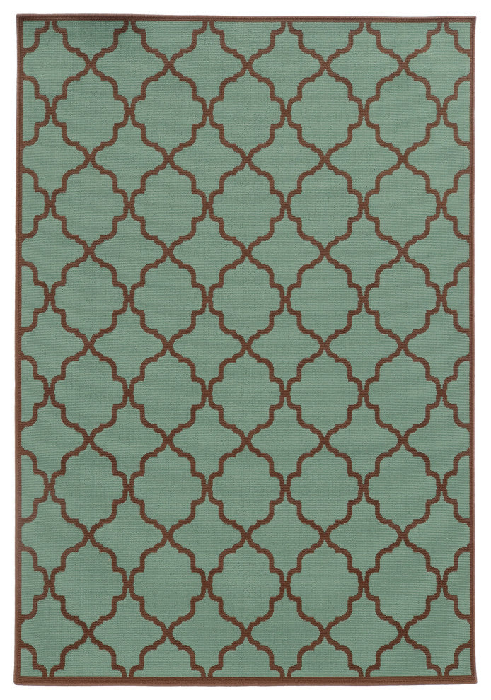 Oriental Weavers Riviera Blue/Brown Geometric Indoor/Outdoor Rug 8'6"X13'