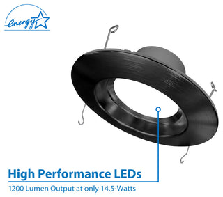 DCR56(v2) Black High-Output LED Recessed Downlight, 2700K