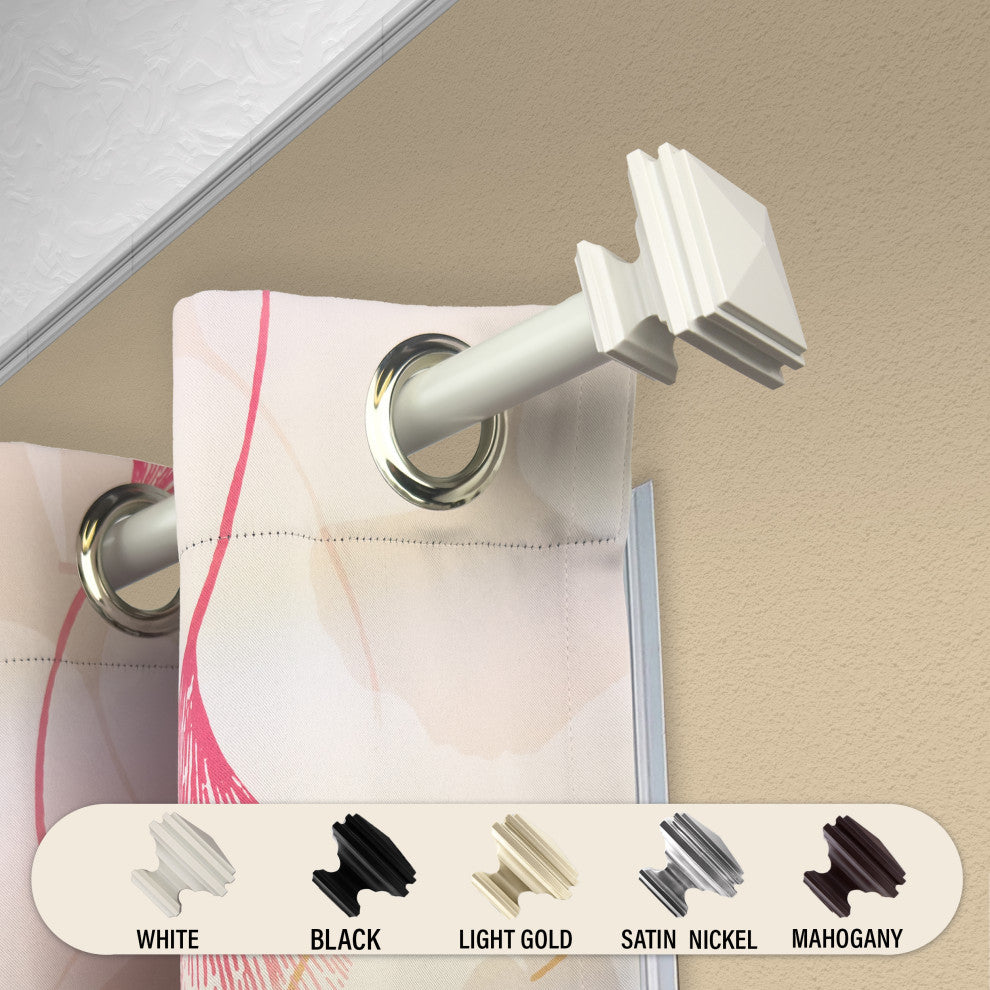 Wilson 1" Curtain Rod, White, 48-84"