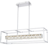 Dazzle LED Linear Chandelier, Polished Chrome