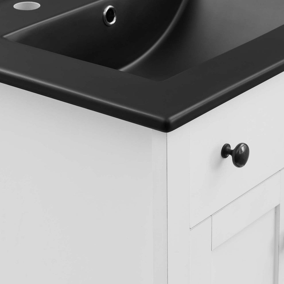 Nantucket 24" Bathroom Vanity - White Black