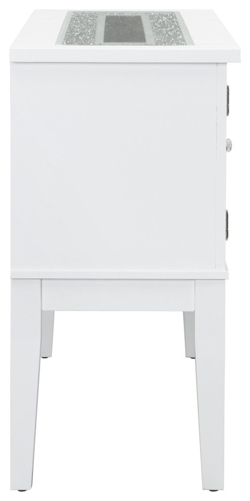 Wood Server With 2 Doors and a Drawer, White