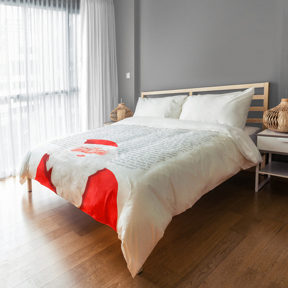 Twas the Night Before Santa Queen Brushed Poly Duvet Cover