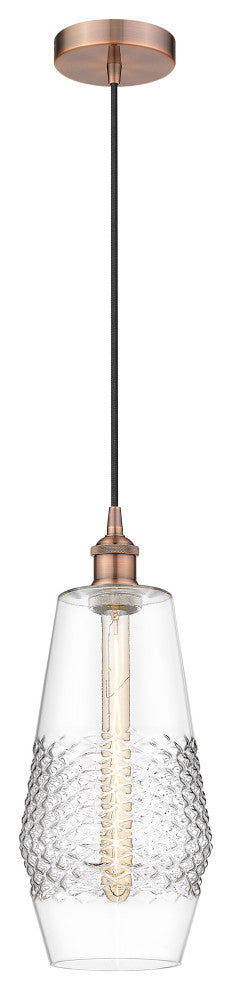 Innovations 616-1P-AC-G682-7 1-Light Mini Pendant, Antique Copper