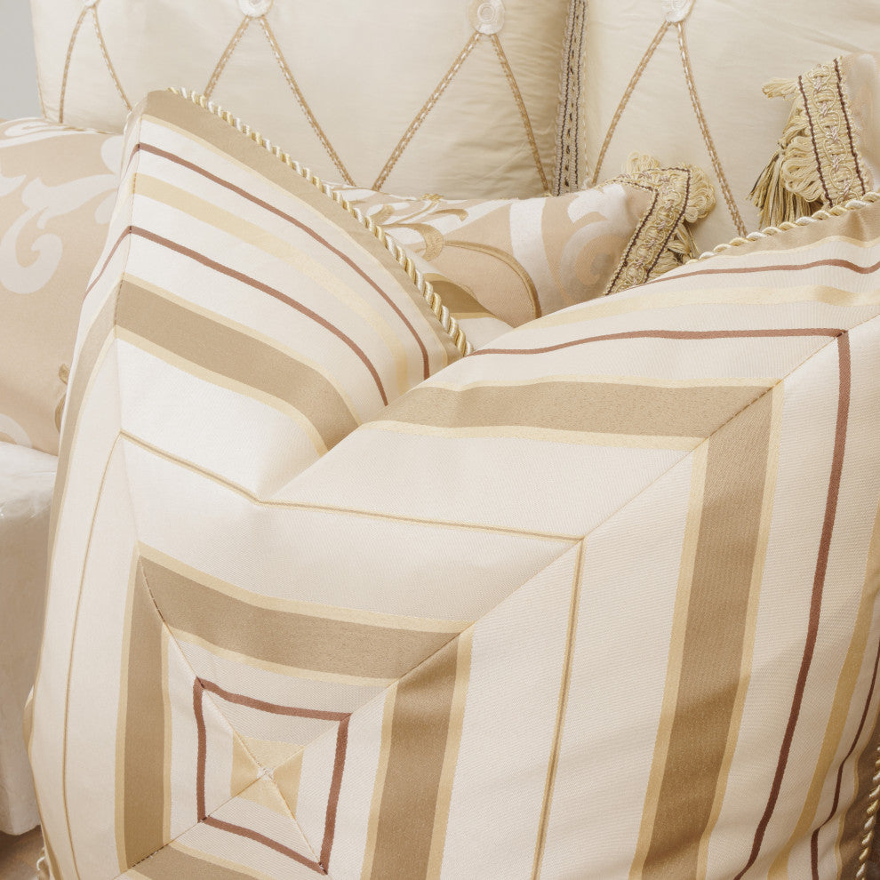 Aico Amini Luxembourg 13 Pc King Comforter Set in Creme