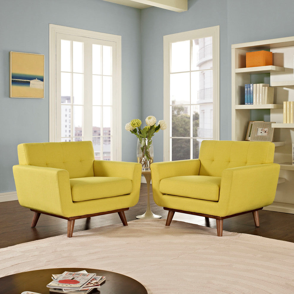 Modern Sunny Engage Armchair Wood Set of 2