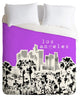 Deny Designs Bird Ave Los Angeles Purple Duvet Cover - Lightweight
