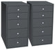 SlayStation 5-Drawer Vanity Storage Unit, Charcoal, Pair