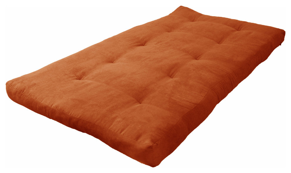 Blazing Needles Vitality 6" Microsuede Twin Futon Mattress, Spice