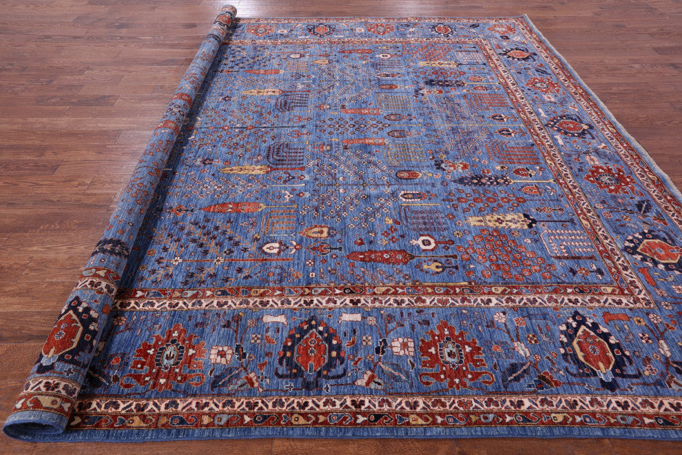 11' Square Handmade Persian Ziegler Wool Rug - Q12889