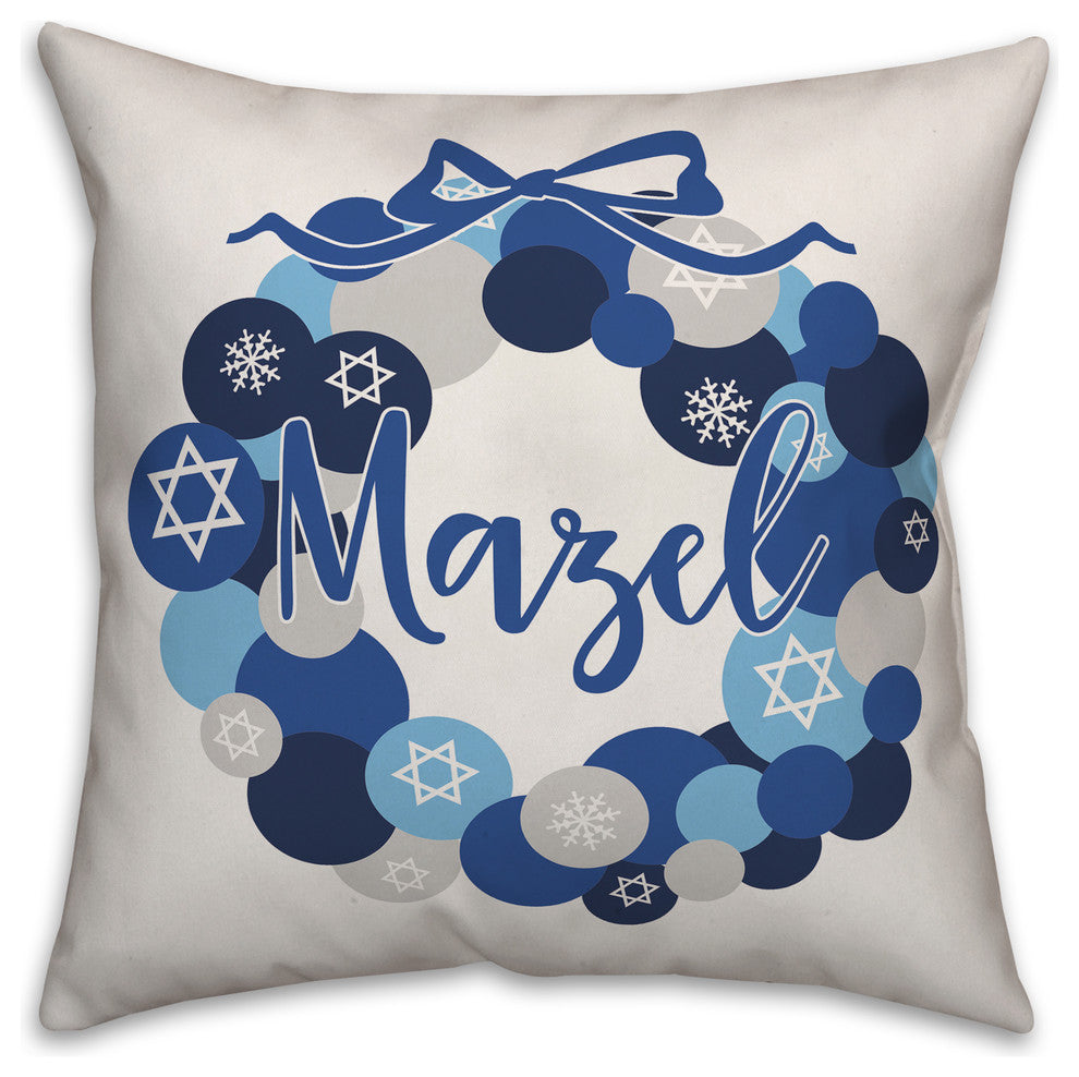 Mazel Throw Pillow, 18"x18"