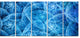 Dark Blue Fractal Dramatic Clouds, Abstract Canvas Art Print, 60"x28", 5 Panels