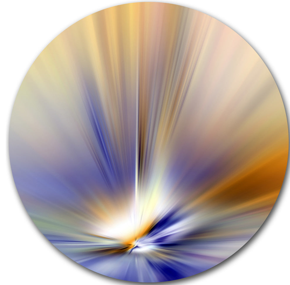 Brown Focus Light Upward, Abstract Digital Round Wall Art, 11"