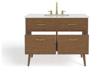 The Richmond Bathroom Vanity, Walnut, 42", Single Sink, Freestanding