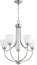 Quorum Enclave 5 Light 24" Chandelier, Satin Nickel