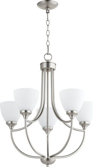 Quorum Enclave 5 Light 24" Chandelier, Satin Nickel