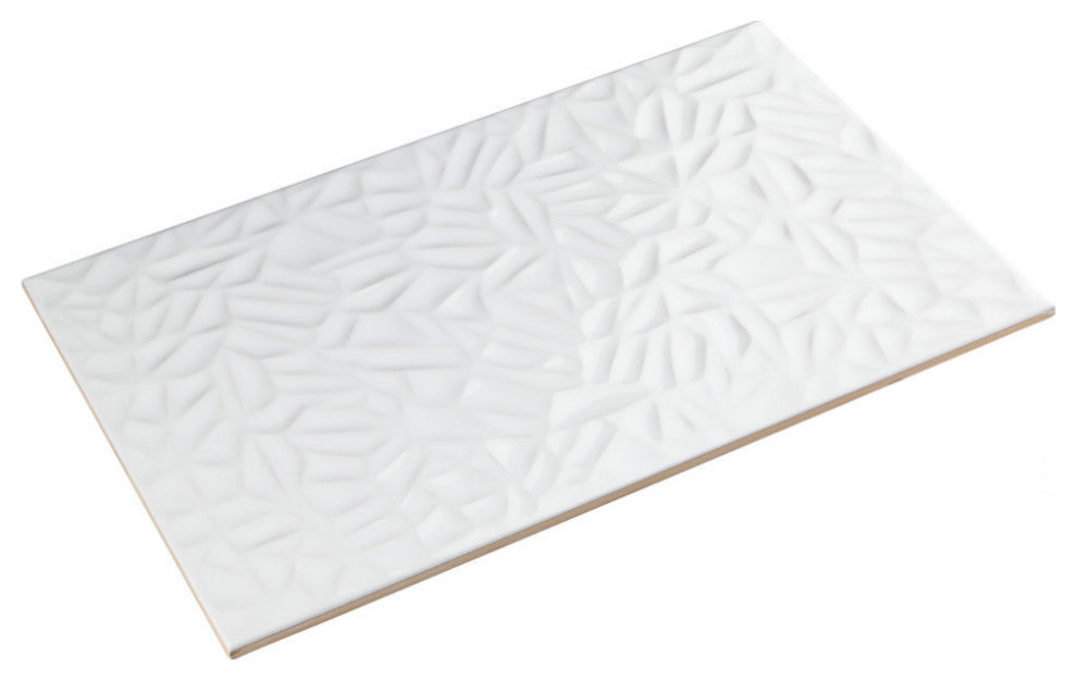 More Petal Glossy White Ceramic Wall Tile