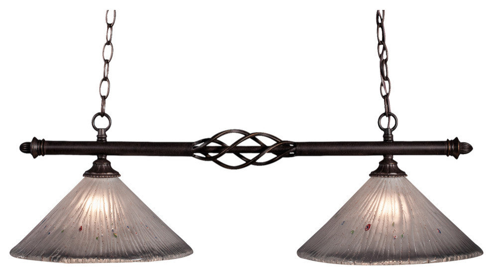 Elegante 2-Light Island Light, Frosted Crystal