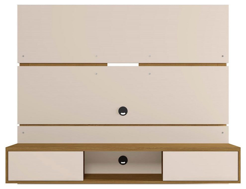 Vernon 62.99 Floating Entertainment Center in Off White and Cinnamon