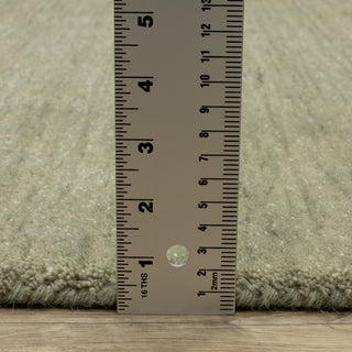 Apollo Heathered Solid Sage Green Hand-Made Wool Area Rug 10' x 13'