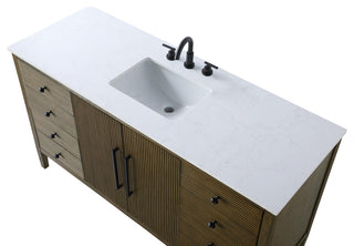 Home Living 60" Single Bathroom Vanity, Hazel Oak