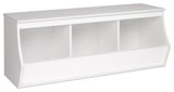 Prepac Monterey Stackable 3-Bin Storage Cubby in White