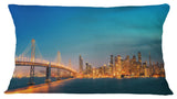 San Francisco Skyline At Night Cityscape Throw Pillow, 12"x20"