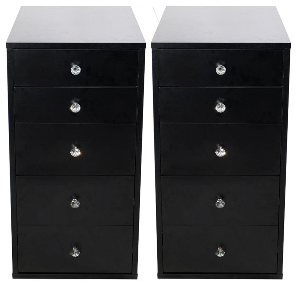 SlayStation 5-Drawer Vanity Storage Unit, Pro Black, Pair