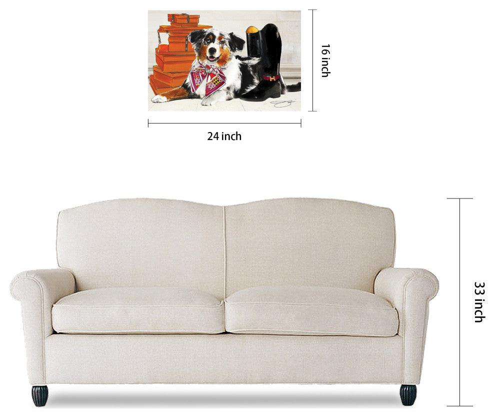 "Border Collie" Dog Wall Art Print Frameless Free Floating Tempered Glass Panel