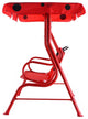 Kids Patio Swing Chair Children Porch Bench Canopy 2 Person Yard Furniture Red