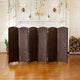 4 ft. Short Diamond Weave Fiber Room Divider Dark Mocha 6 Panel