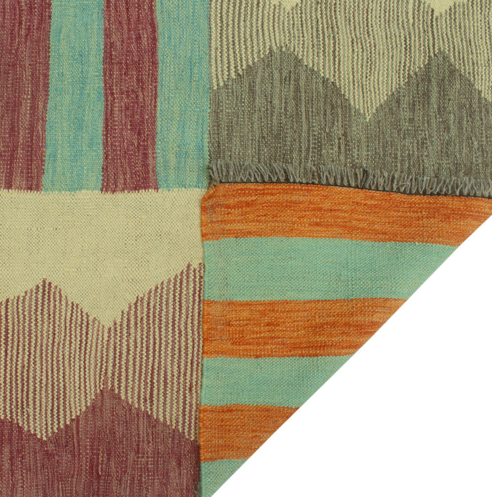 Winchester Kilim Bismarck Purple/Beige Rug, 5'0x6'8