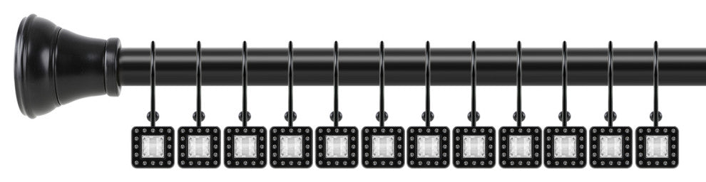 Utopia Alley Shower Hooks - Double Shower Curtain Rings for Bathroom, Black