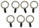Silent Glide Nylon Lined Clip Rings for 22/25/28mm Rod, Set of 7 Brushed Nickel