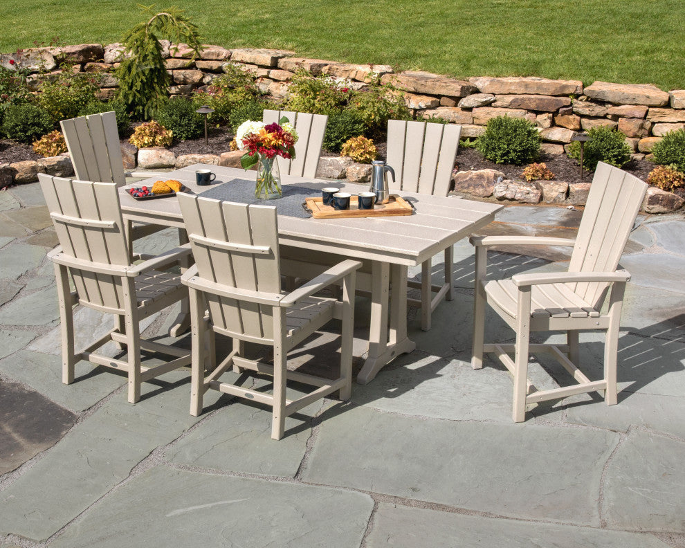 POLYWOOD Quattro 7-Piece Farmhouse Dining Set