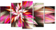 Exotic Red Fractal Spiral Flower, Abstract Canvas Art Print, 60"x32", 5 Panels