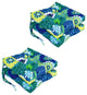 16" Patterned Outdoor Square Tufted Chair Cushions, Set of 4, Luxury Azure