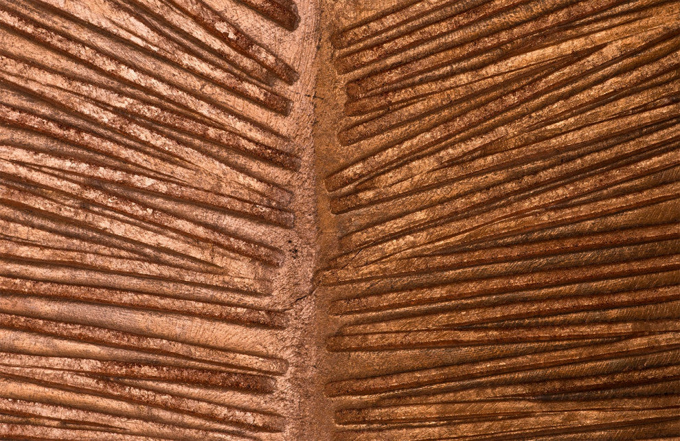 Carved Leaf on Stand, Copper Leaf, Small