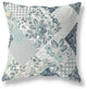 20" Teal White Boho Floral Indoor Outdoor Throw Pillow