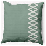 18x18" Zipper Stripe Nautical Decorative Indoor Pillow, Sage