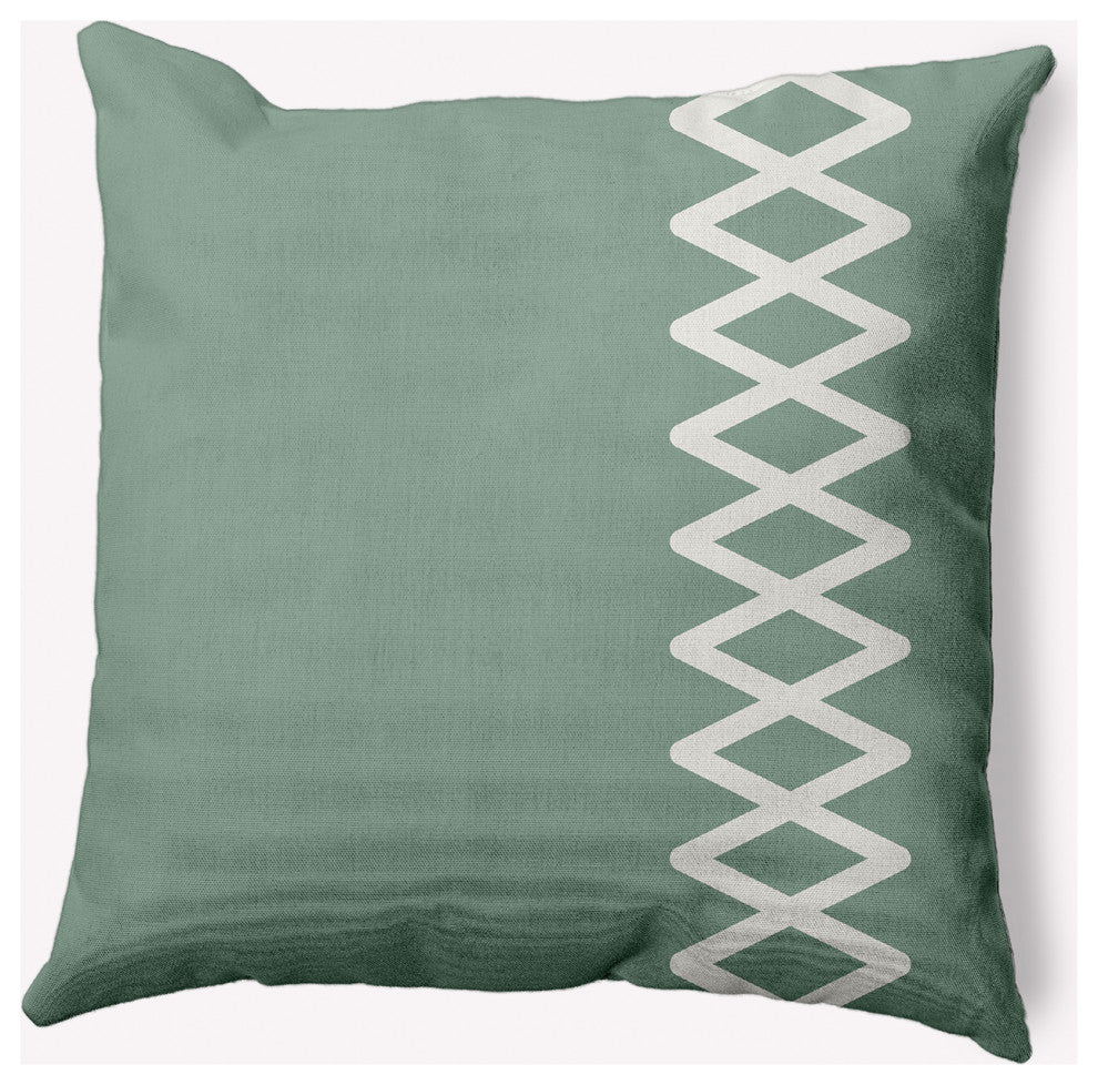 18x18" Zipper Stripe Nautical Decorative Indoor Pillow, Sage