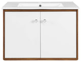 Transmit 30" Wall-Mount Bathroom Vanity - Walnut White