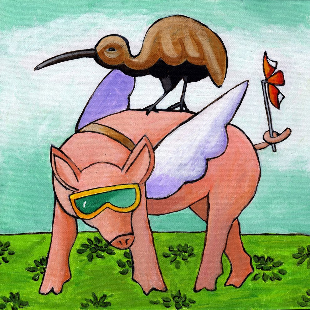 Marmont Hill, "Kiwis Pig Adventure" by Janet Nelson on Wrapped Canvas, 40x40