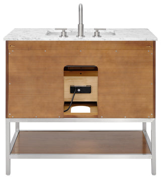 Diamond 36" Bath Vanity, Walnut/Brushed Nickel, 36", Marble Top