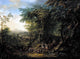 Franz Christoph Janneck Travellers on a Forest Road Gallery Wrapped Canvas Print
