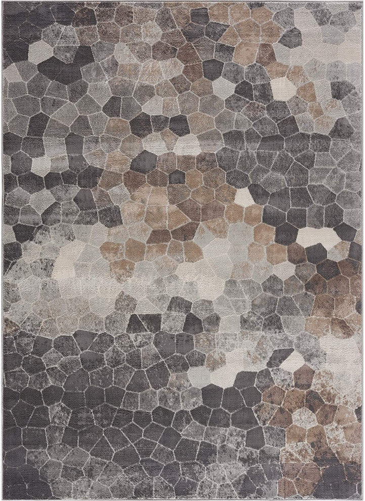2" x 20" Beige Cobblestone Pattern Runner Rug
