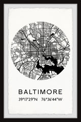 "Baltimore Map" Framed Painting Print, 8x12